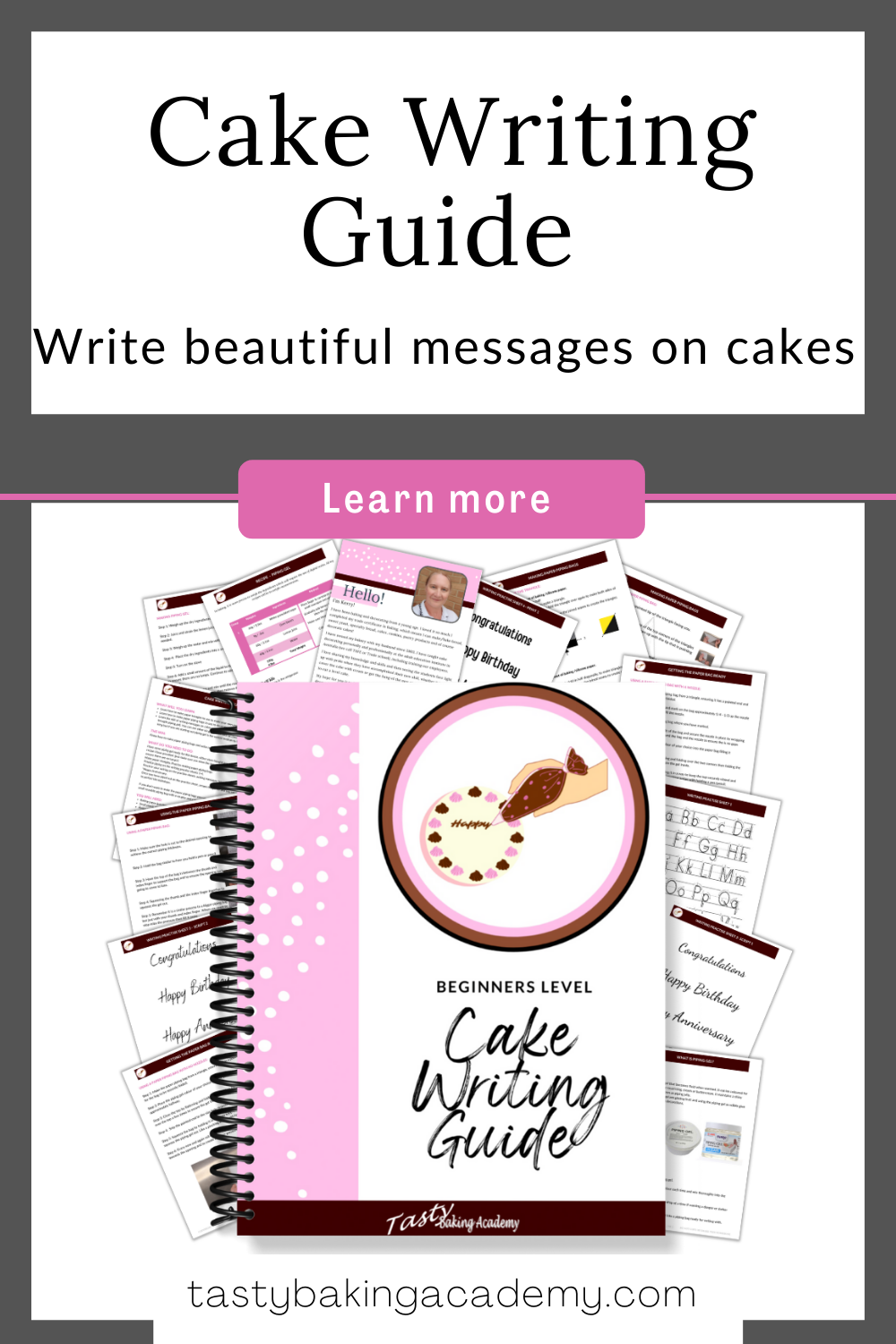Cake Writing Guide physical product -